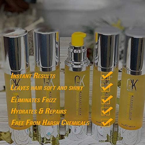 Global Keratin GKhair Argan Oil Hair Repair Serum (50ml/1.69 fl.oz) I Anti-Frizz Hair Protection, Smoothing Serum for Dry Damaged Hair With Added Shine – For Men and Women