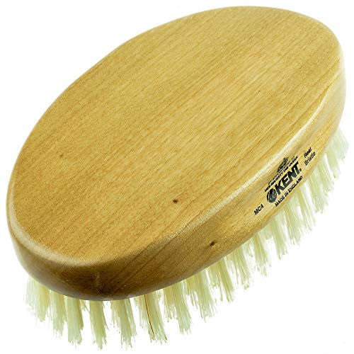 Brosse à cheveux et brosse faciale Kent MC4 pour hommes, idéale pour le soin de la barbe. Brosse exfoliante en poils de sanglier naturels, brosse pour le cuir chevelu, brosse royale et lisseur de barbe pour le soin de la peau.