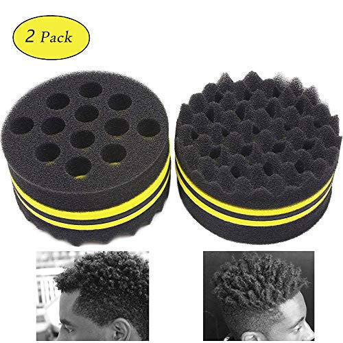 AIR TREE Big Holes Magic Twist Hair Brush,Curl Sponge for Natural Hair,Tornado Locking Afro Curling Coil Comb Two-Side Hair Care Styling Tool (2 Pack)