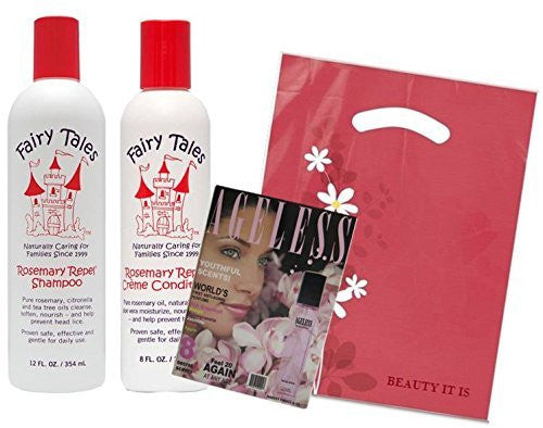 Contes de fées Crème anti-romarin 12 oz. Shampoing + 8 oz. Après-shampooing, livré avec une petite bouteille gratuite du parfum anti-âge Ageless et un joli sac cadeau. COFFRET CADEAU VACANCES 2014