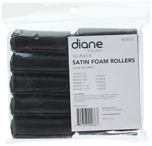 Diane Satin Foam Rollers, 7/8 Inch, 10 Count