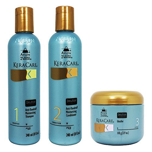 Avlon Keracare Ensemble shampoing, après-shampooing et glossifiant hydratant pour cuir chevelu sec qui démange