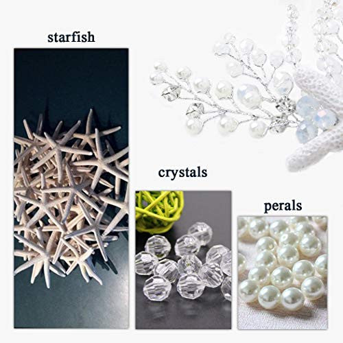 Aukmla – peignes à cheveux de mariée, couvre-chef de mariée en forme d'étoile de mer, accessoires de cheveux décoratifs en forme de fleur pour femmes et filles