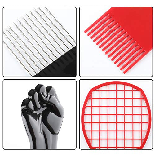 2 Pieces Afro Twist Comb and 2 Pieces Hair Pick Comb Afro Pick Comb Hair Styling Comb Set for Home Salon Hair Styling Supplies