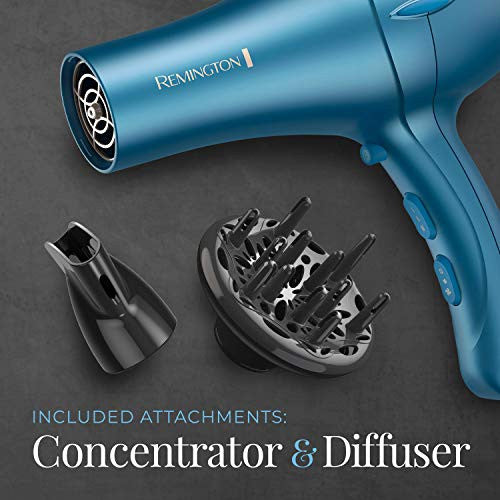 Remington Pro D2042 Professional Titanium Ceramic Hair Dryer with Concentrator and Diffuser Attachments