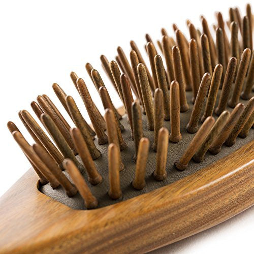 Breezelike Sandalwood Hair Brush - Wooden Natural Detangler - Handmade Pro Detangling Massage Brush