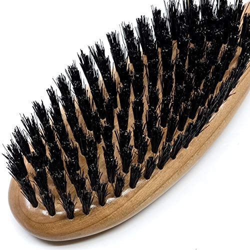 Kent LC22 Finest Hair Brushes for Women Detangler Dry Brush Made of Cherrywood - Boar Bristle Paddle Hairbrush for Medium to Thick Hair - Royal Salon Style Straightening Pure Wood Brush from Kent