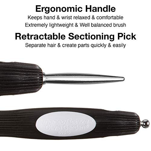 Olivia Garden ThermoActive 离子野猪毛组合发刷,3 英寸