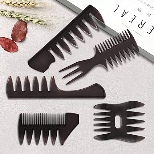 DanziX Lot de 10 peignes à cheveux pour coiffeur, accessoires de coiffeur, kit de brosses de barbier professionnelles à dents larges, antistatiques, double face, texturisantes, pour hommes et garçons