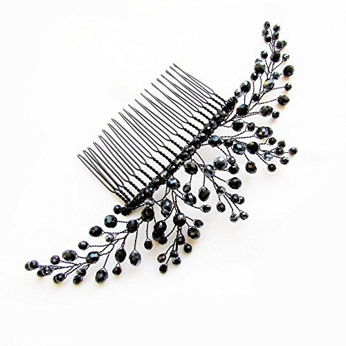 Missgrace Women Black Hair Comb Halloween Special Occasion Headpiece Black Hair Accessories