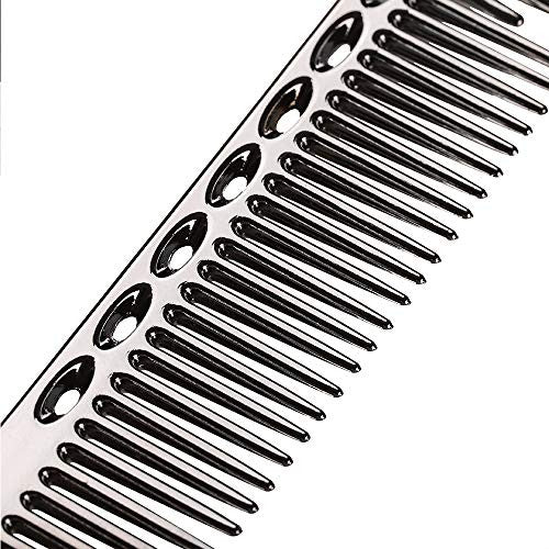 Coobbar 1pcs Anti-static Stainless Steel Hair Combs Hair Styling Hairdressing Barbers Combs (Black)