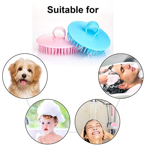 2 Pack Wide Tooth Comb Shower, Detangler Shower Comb with Hook, Hair Wide Tooth Dry Wet Comb and 2 Pack Shampoo Scalp Massage Shower Brush