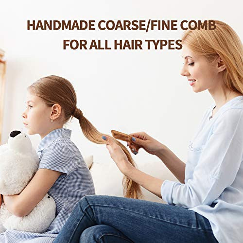 BOMEIYI Hair Brush Set, Nylon Pins Boars Detangle Hair Brushes, Wooden Bamboo Hair Brush for Women Mens Kids for Curly Hair Brush, Hair Straightening Styling Smoothing Brush Adds Shine Fine Hair Brush