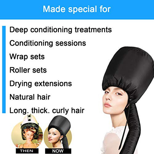 Jhua Bonnet Hood Hair Dryer Attachments Adjustable Hooded Hair Dryer for Hand Held Hair Dryer with Extended Hose Hood Hair Dryer Bonnet for Home, Hair Dryer Hood for Hair Styling, Deep Conditioning