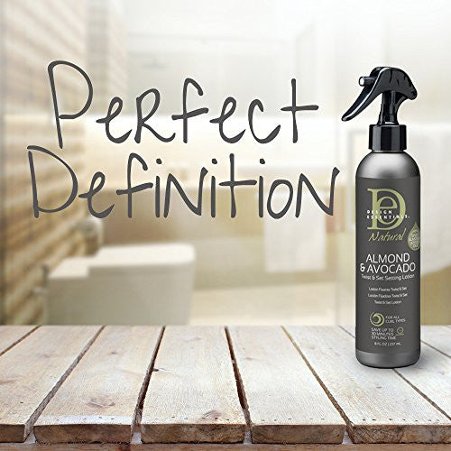 Design Essentials Natural Twist & Set Setting Lotion For All Curl Types W/ Strengthening Vitamins & Proteins - Almond & Avocado Collection - 8 Oz