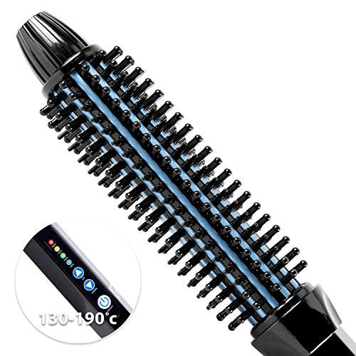 LESASHA Travel Round Hair Curling Iron Hot Roller Brush Fast Heating Easy Volume Styling Hot Hair Brush, Tourmaline Ceramic Thermal Salon Brushes Curlers Volumizers Hair Crimpers Electric Comb, 1 Inch