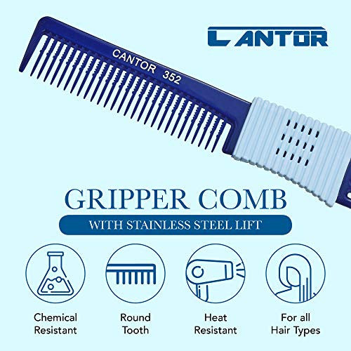 Lift Teasing Comb and Hair Pick – 2 Pack, Five Stainless Still Lifts - Chemical and Heat Resistant Detangler Gripper Comb – Anti Static Comb For All Hair Types – By Cantor