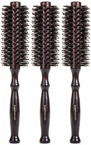 Brosse à cheveux ronde en poils de sanglier GranNaturals (paquet de 3)