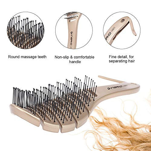 Brosse à cheveux de Massage du cuir chevelu, peigne à dents rondes pour cheveux bouclés et lisses, outils de coiffure antistatiques