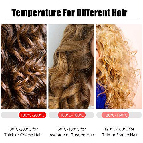 WESOPAN Crimper Hair Iron Deep Waver for Beachy Waves, Hair Waver Styling Tool Curling Iron Wand Caremic Instant Curls with Temperature Control and 110-240v Worldwide Votage