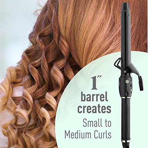 Professional Series Curling Iron 1 inch by MINT | Extra-Long 2-Heater Ceramic Barrel That Stays Hot. Hair Curler/Curl Former for Small to Medium Curls. Travel-Ready Dual Voltage.