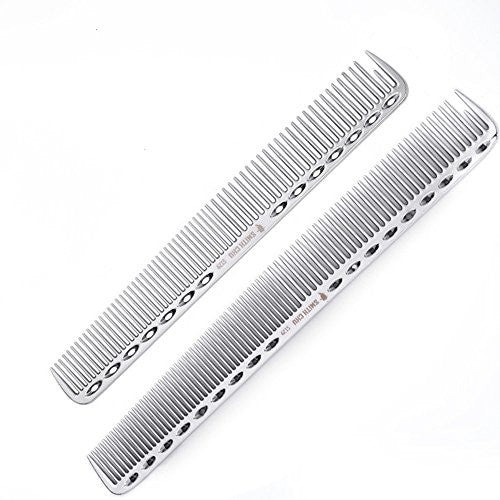SMITH CHU Professiona Silver Space Aluminum Master Barber Combs for Hairdressing - New Salon Hair Styling Cutting Metal Comb