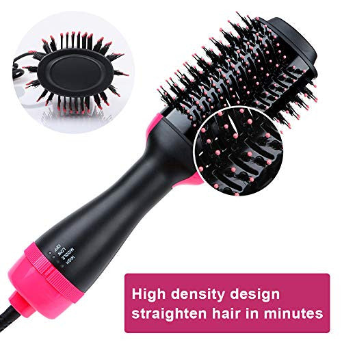 Brosse pour sèche-cheveux, diffuseur de voyage, fer à friser en une étape, version améliorée du petit air chaud avec peigne, technologie bio-ion professionnelle pour réduire l'électricité statique des boucles