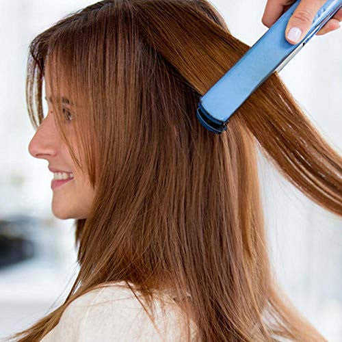 Hair Straightener Nano Titanium Hair Straightener 1,18 Inch Wide Plate Flat Iron Ultra Thin Straightener Temperature Control Splint Household (Blue, Length 29 cm)