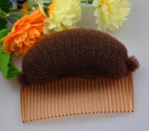 2PCS 23 Teeth Hair Fringe Volume Bump Up Inserts Tools-Hair Pin Hair Styling Clip Hair Charming Insert Do Beehive Tool Maker Hair Comb Hair Style Accessories (Brown)