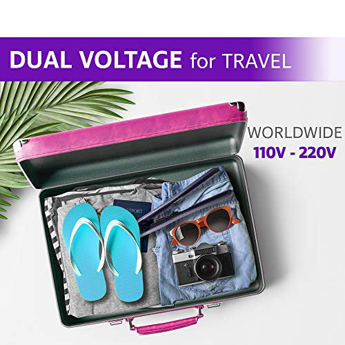 Royale 100% Ceramic Tourmaline Ionic Flat Iron Hair Straightener | 2 in 1 hair straightener and curler | Single Pass Floating Plates | Ion Tech for Anti-Static & Anti-Frizz (1.25" Black)