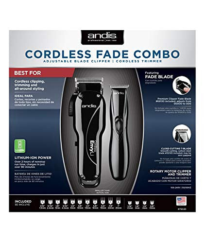 Andis Professional Cordless Fade Combo Envy Li Clipper & Slimline Li Trimmer 75020