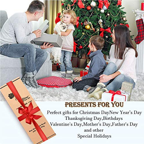 Brosse à cheveux - Brosse à cheveux pour femmes/hommes, cheveux épais, longs, bouclés, secs, mouillés ou abîmés, brosse à manche en bois naturel pour ajouter de la brillance et améliorer la texture des cheveux