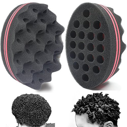 AIR TREE Big Holes Magic Twist Hair Brush,Curl Sponge for Natural Hair,Tornado Locking Afro Curling Coil Comb Two-Side Hair Care Styling Tool (1 Pack)