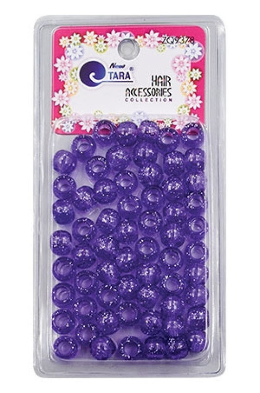 Tara Beads ZQ9378 Purple Clr w/Silver Glitt -pc