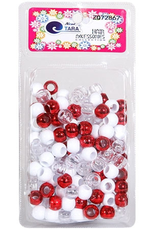 Tara Bead 72867 (L) Red/White/Clear Large Pack -pc