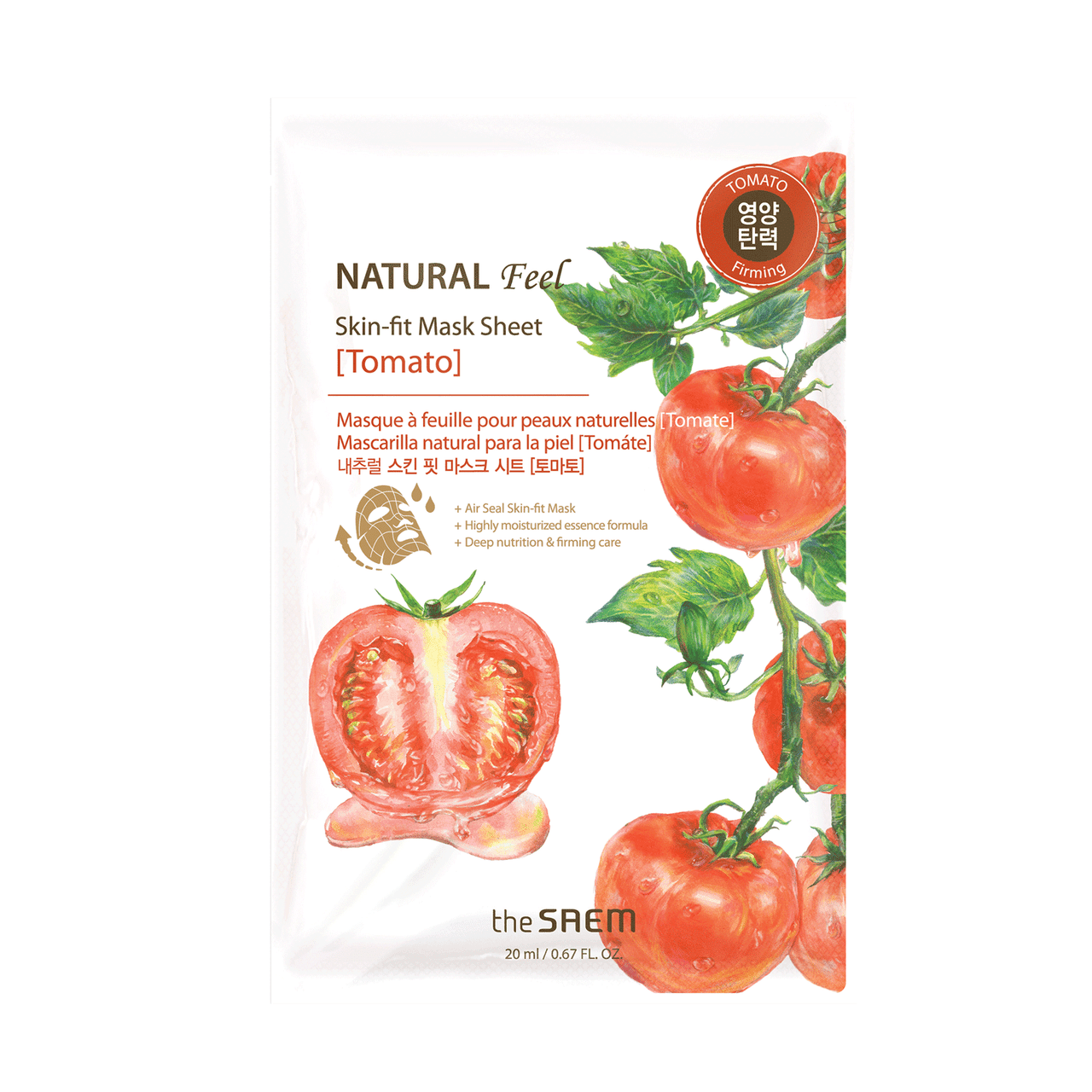 The Saem Natural Feel Sheet Mask - Tomato .71 oz.