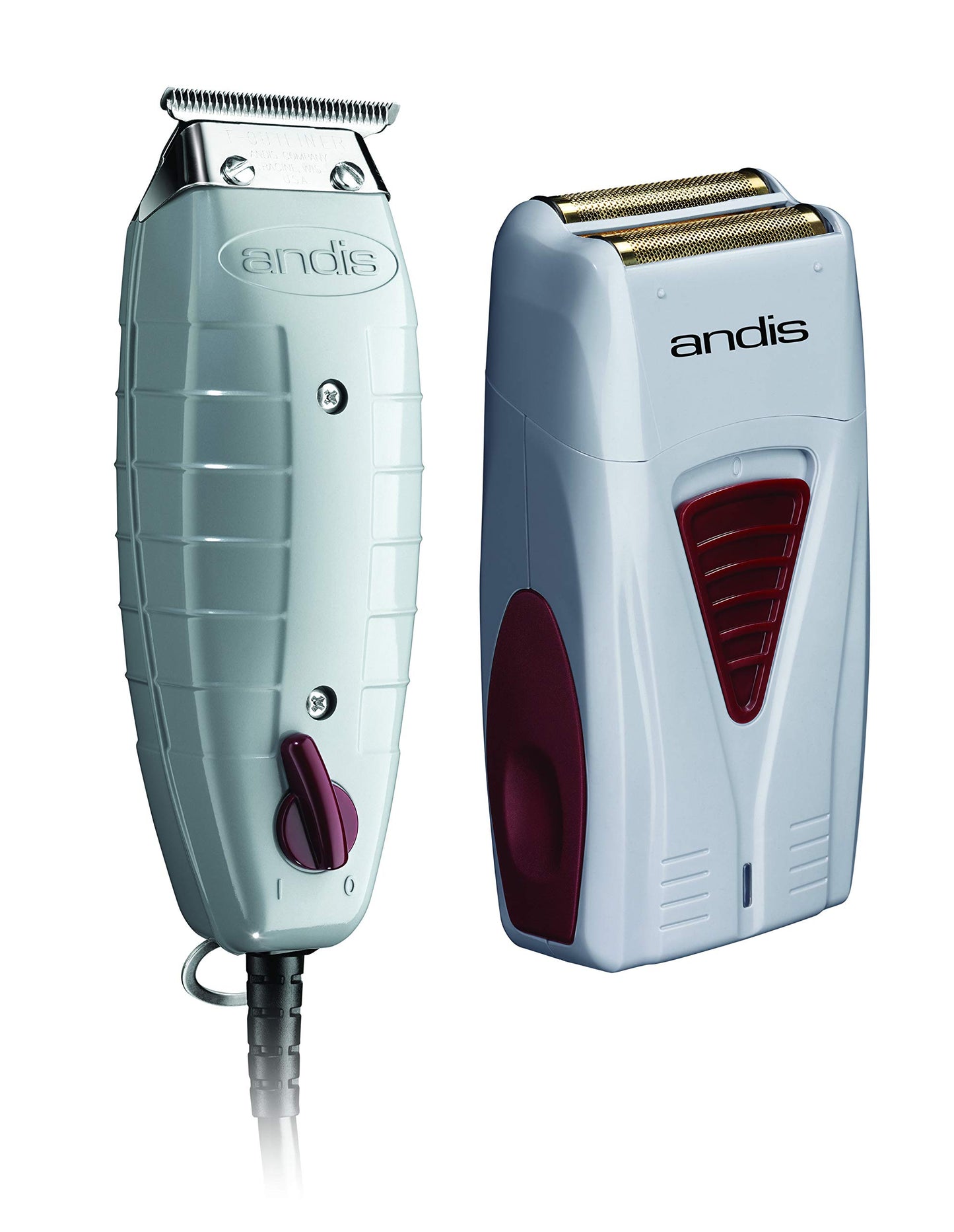 Andis 17195 Finishing Combo T-Outliner Trimmer & Pro Foil Lithium Titanium Shaver - Professional Hair Clippers and Trimmer Kit for Men