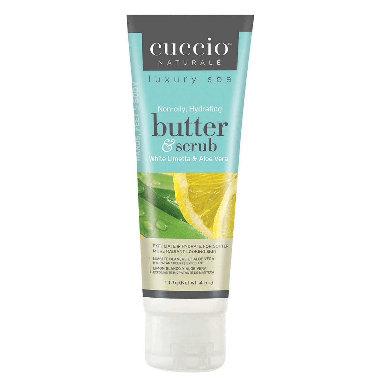 Cuccio Cina Pro Star Pro White Limetta & Aloe Vera Hydrating Butter & Scrub 4 oz.