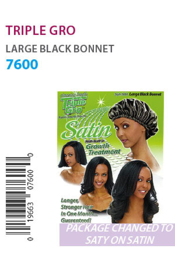 7600 Triple Gro/SOS Large Black Bonnet -dz