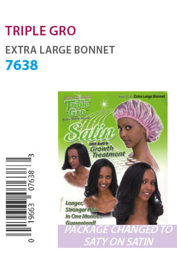 7638 Stay on Satin Triple Gro/SOS X-Large Bonnet -dz