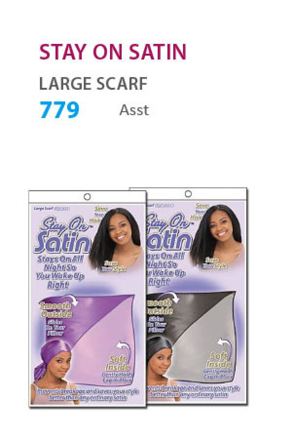 779 Stay on Satin Large Scarft (Asst) -dz