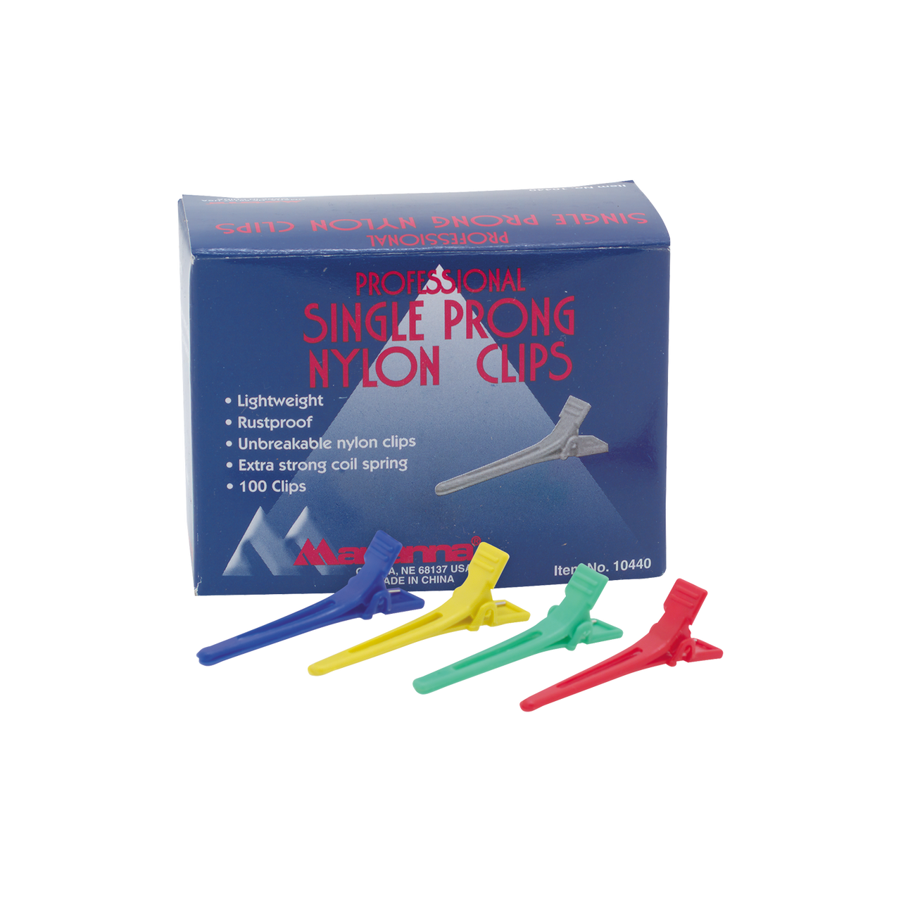 Marianna Single Prong Nylon Clips 100 Box