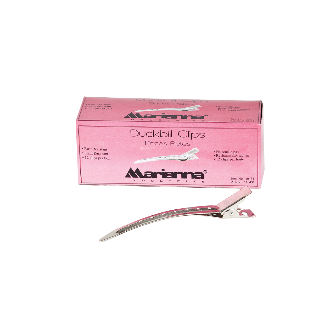 Marianna Duckbill Metal Clips 12 Count