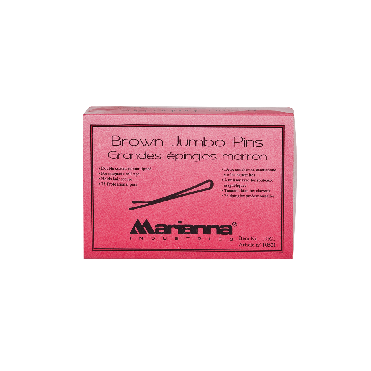 Marianna Jumbo Brown Roller Pins 75 Count