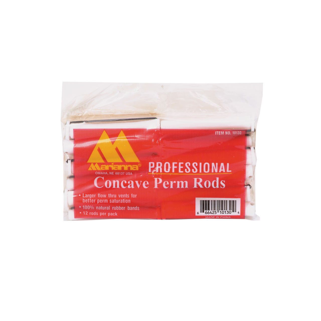 Marianna Long Concave White 7/16" Perm Rods 12 Count