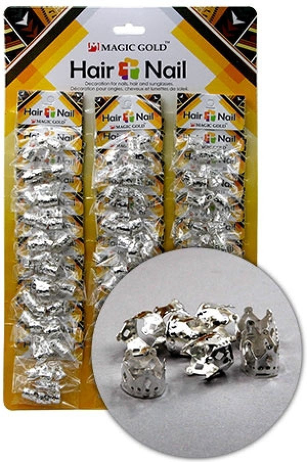 CX7501 Silver Hair & Nail Ring Bead 36/pk-pk