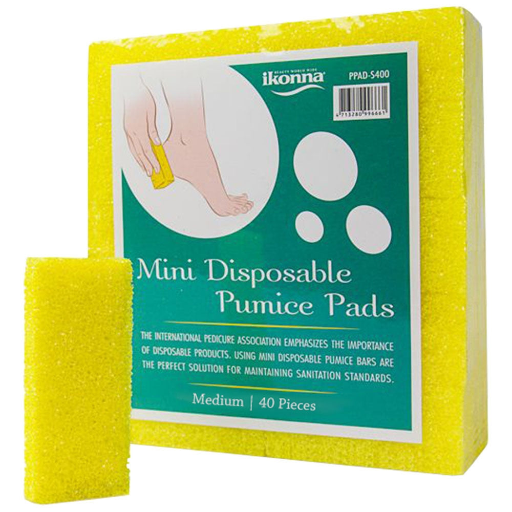 Ikonna Mini Disp. Pumice Pads Medium 40Pcs Yellow PPAD-S4