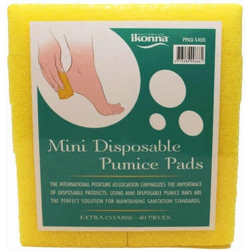 Ikonna Mini Disp. Pumice Pads Ex-Course 40Pcs Yellow PPAD-T4