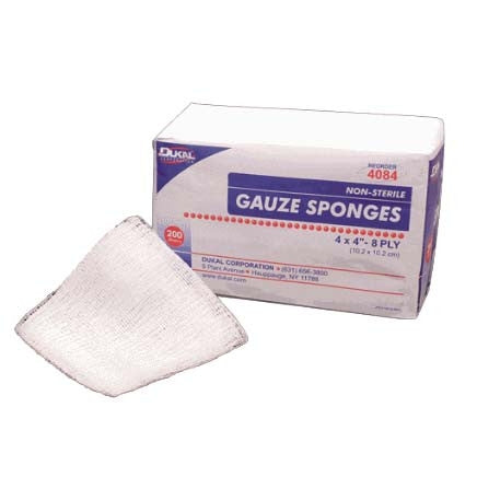 Dukal Non-Sterile Gauze Sponges 4"x4" 8-Fly 200ct.