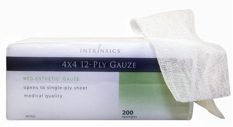 Intrinsics 4 x 4 12-ply Gauze 200 Sponges 401423